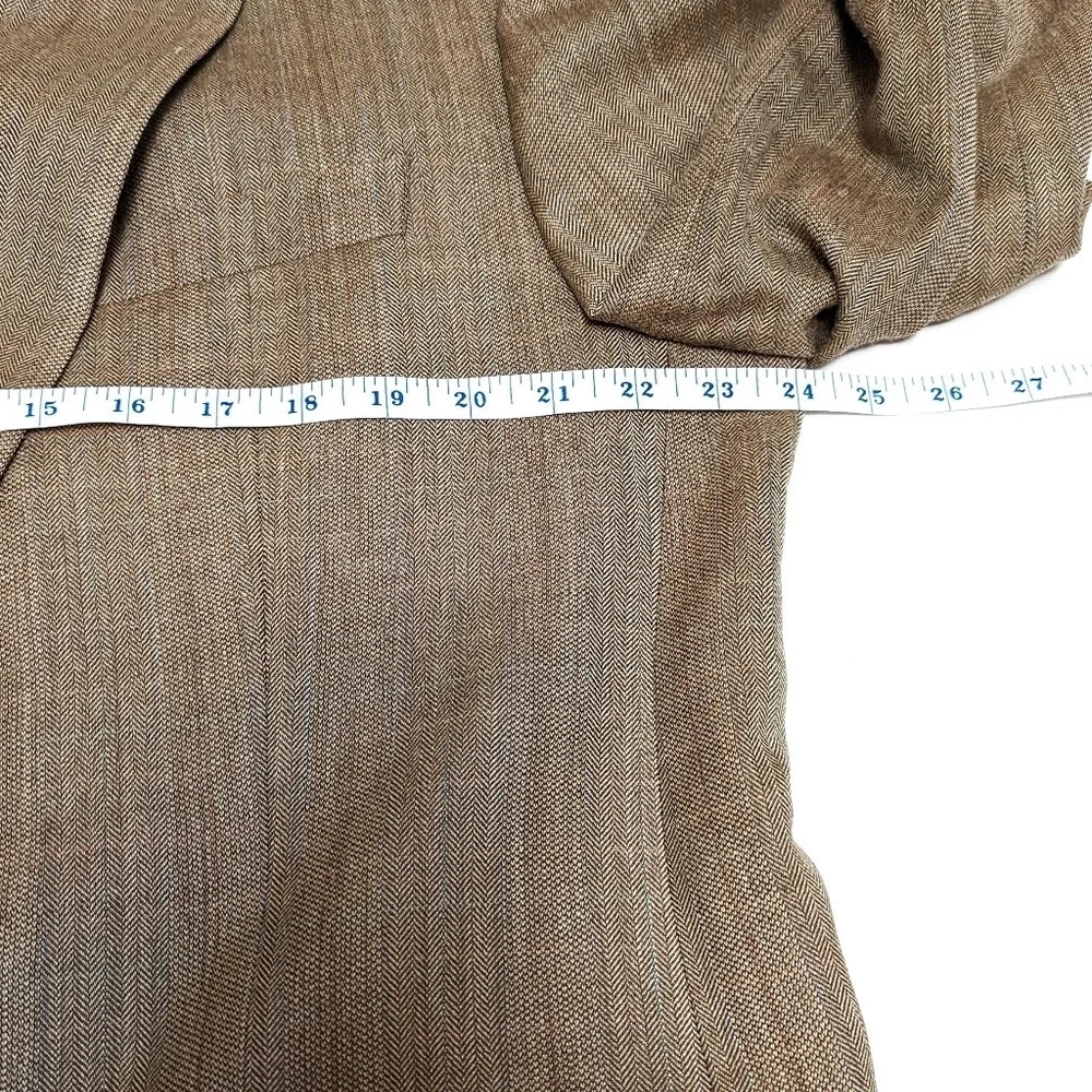 Lauren Ralph Lauren Tan Suit Jacket Blazer Silk Wool Blend size 44L - Picture 12 of 13